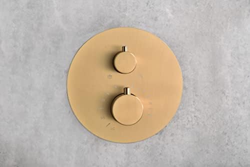 MICE - EnSEMBLE DE DOUCHE Thermostatique MURAL - Robinetterie Salle De Bains Thermostatique Dorée Broşsé - 2 Voies - Kit