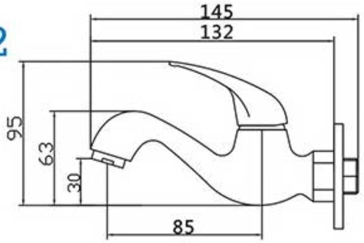  Robinet mural pour lavabo eau froide Blanc, facile à installer, idéal pour la salle de bain
| Robinet mural pour lavabo