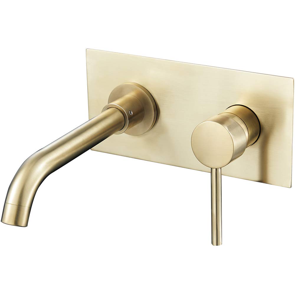 Valaz Robinet Salle de bain mural Mitigeur lavabo, eau froide et chaude, sans fuites, installation facile | Laiton inoxy