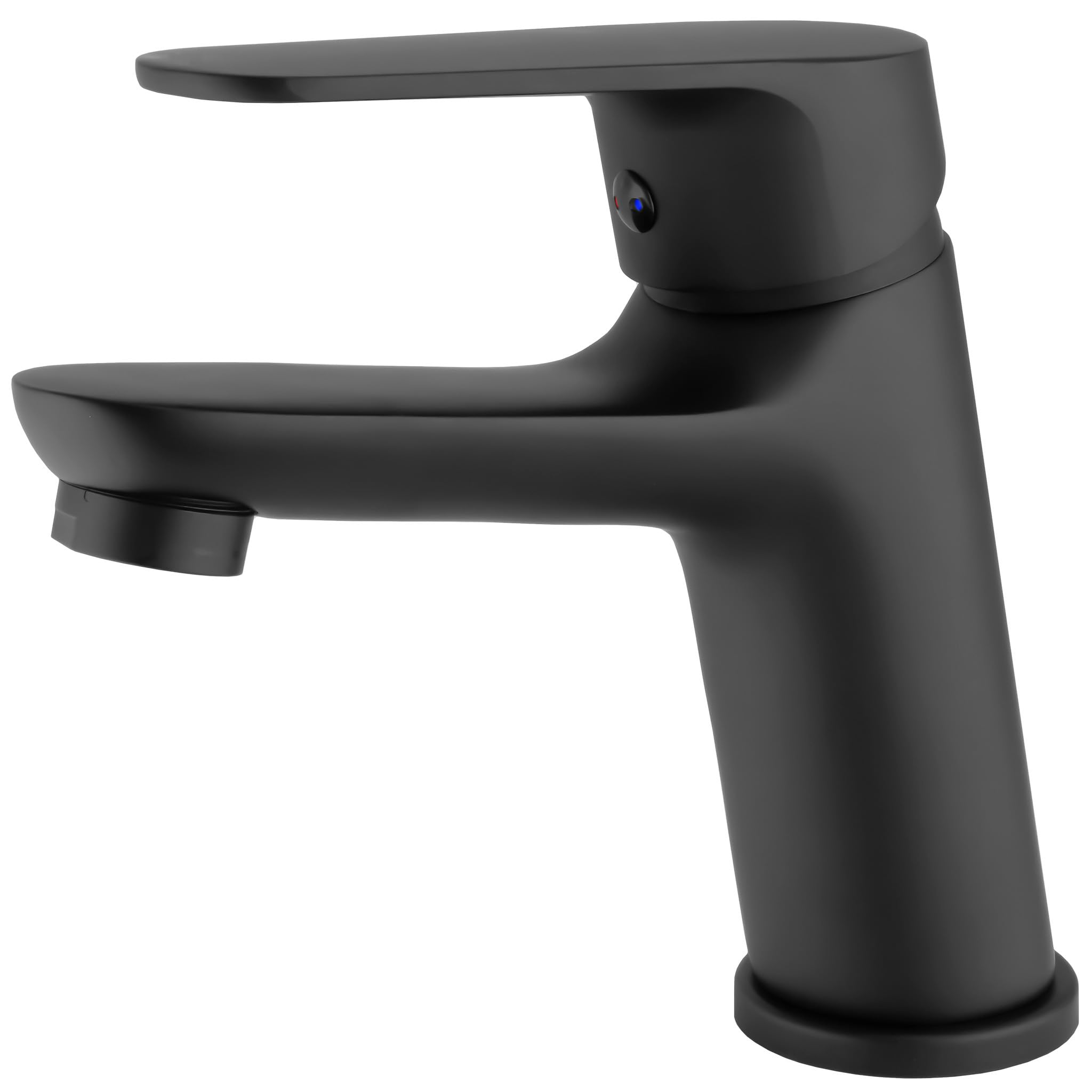 VALAZ Robinet Mélangeur Lavabo Pas de Fuites | Laiton Inoxydable Élégant Carré Noir Mat | Salle de Bain Installation Fac