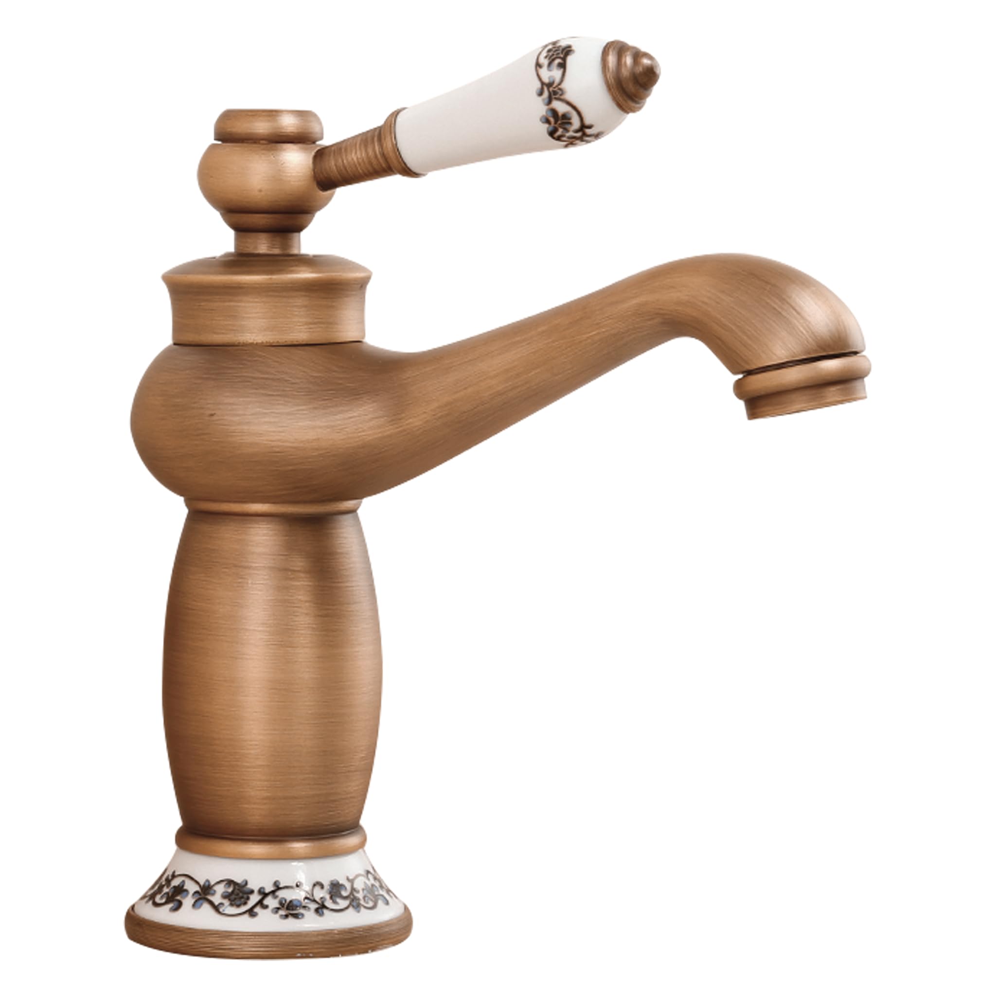 VALAZ Robinet de lavabo monocommande rond rétro design vintage série Mijares pour salle de bain design trendy