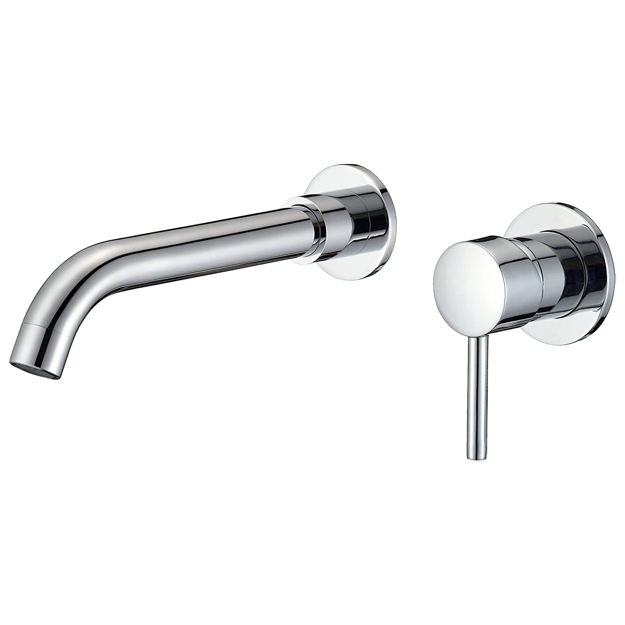 VALAZ Robinet Salle de Bain Mural | Mitigeur Lavabo, Pas de Fuites, Facile à Installer | Laiton Inoxydable, Élégant Chro