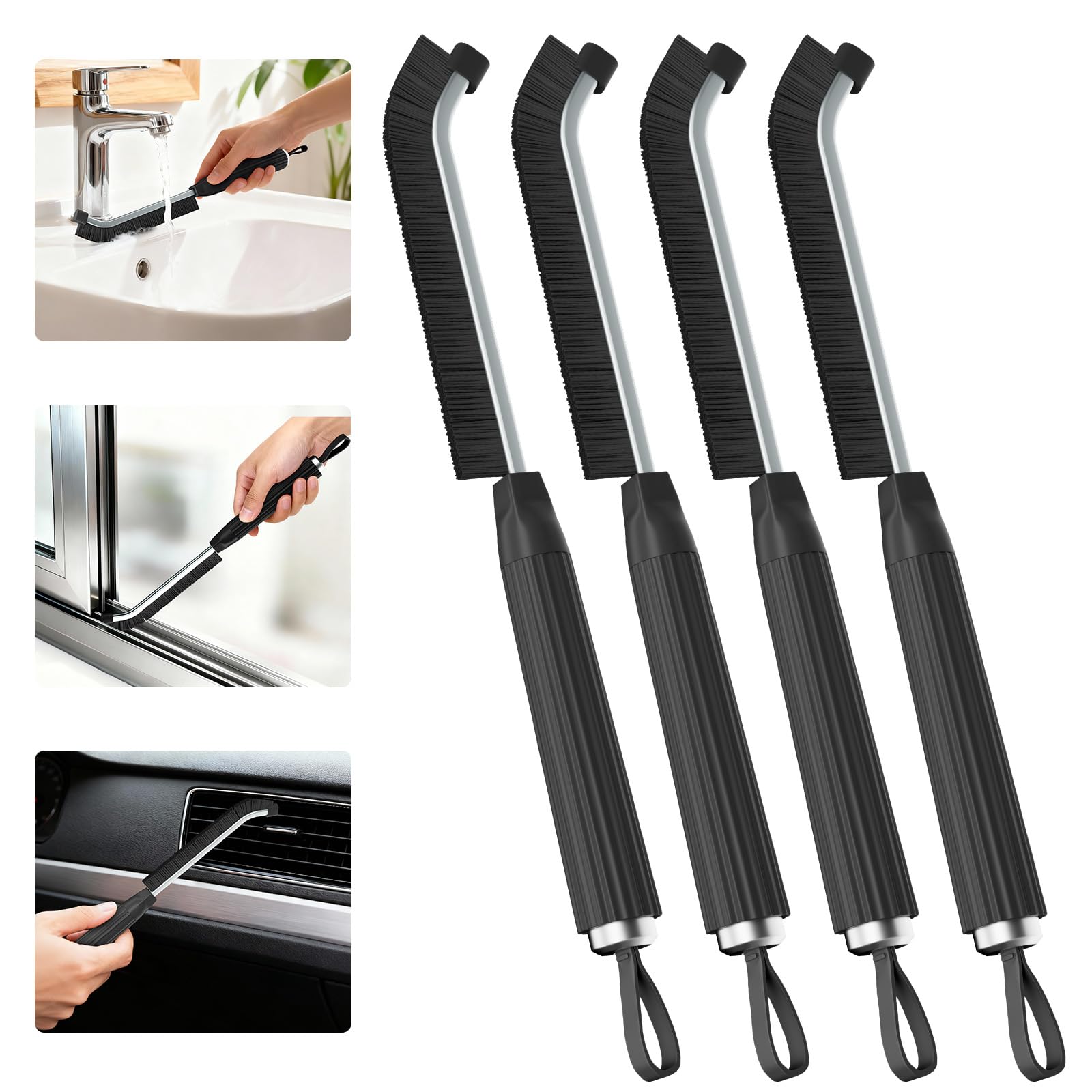 Broche d nettoyage Oderra 0.3mm pour carrelage et joints de douche et cuisine - Noir (4 pièces)